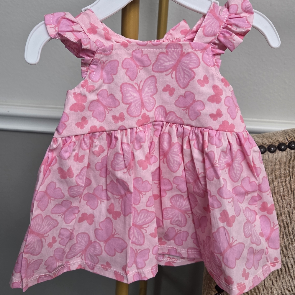 Pink Butterfly Kids Casual Dress